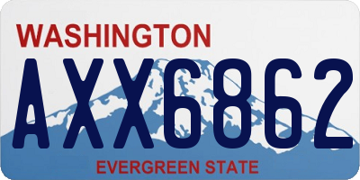 WA license plate AXX6862
