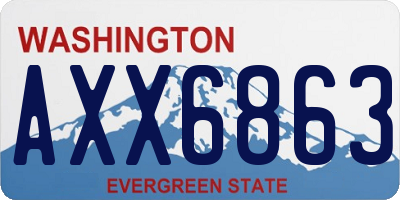 WA license plate AXX6863