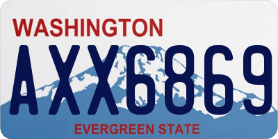 WA license plate AXX6869