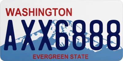 WA license plate AXX6888