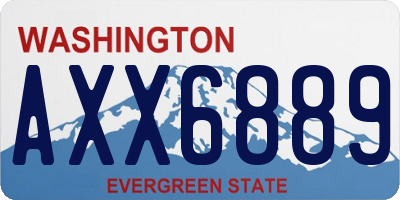 WA license plate AXX6889