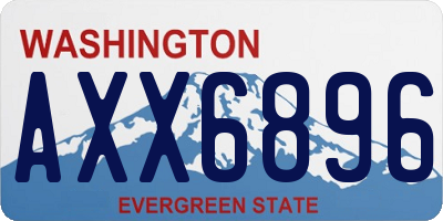 WA license plate AXX6896