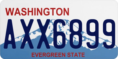 WA license plate AXX6899