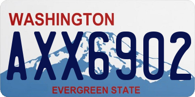 WA license plate AXX6902