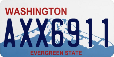 WA license plate AXX6911