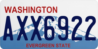 WA license plate AXX6922