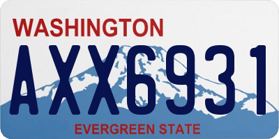 WA license plate AXX6931