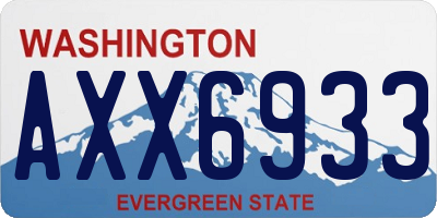 WA license plate AXX6933