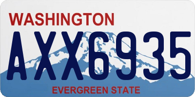 WA license plate AXX6935