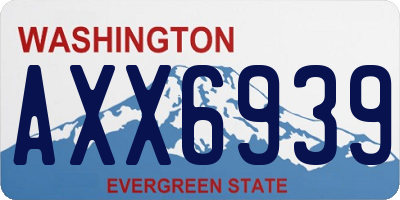 WA license plate AXX6939