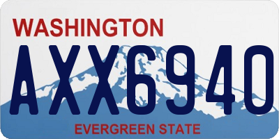 WA license plate AXX6940