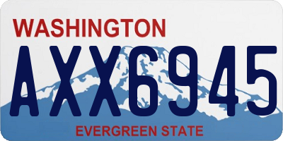 WA license plate AXX6945