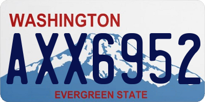 WA license plate AXX6952