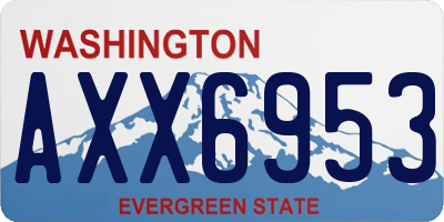 WA license plate AXX6953