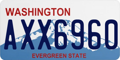 WA license plate AXX6960