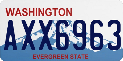 WA license plate AXX6963