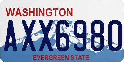 WA license plate AXX6980