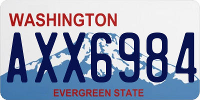 WA license plate AXX6984