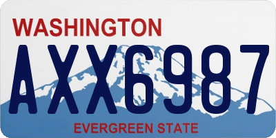 WA license plate AXX6987