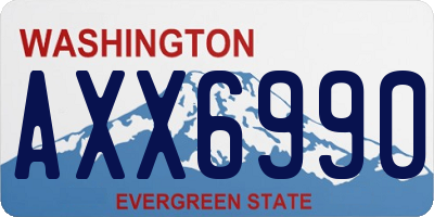 WA license plate AXX6990