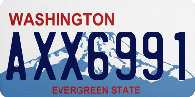 WA license plate AXX6991