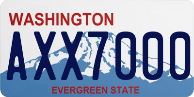 WA license plate AXX7000