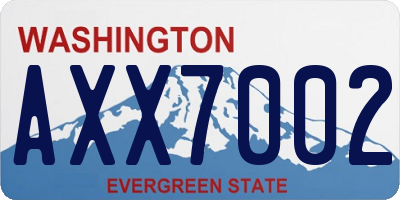 WA license plate AXX7002
