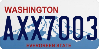 WA license plate AXX7003