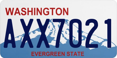 WA license plate AXX7021