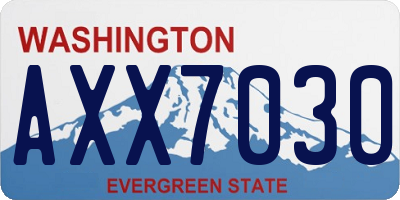 WA license plate AXX7030