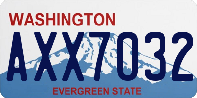 WA license plate AXX7032