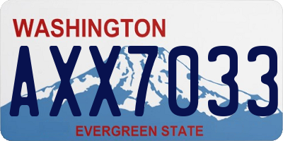 WA license plate AXX7033