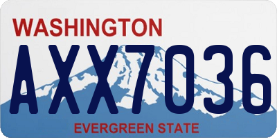 WA license plate AXX7036