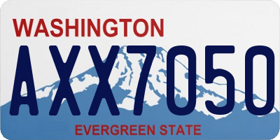 WA license plate AXX7050