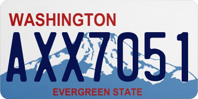 WA license plate AXX7051