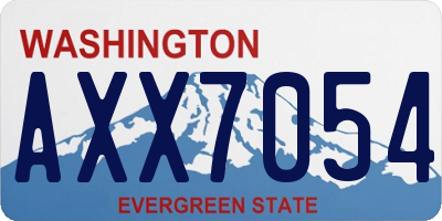 WA license plate AXX7054