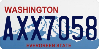 WA license plate AXX7058