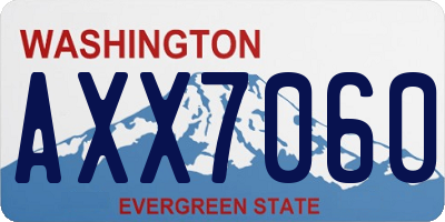 WA license plate AXX7060