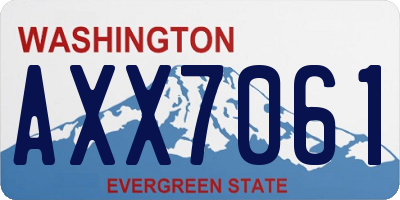 WA license plate AXX7061