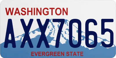 WA license plate AXX7065