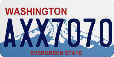 WA license plate AXX7070