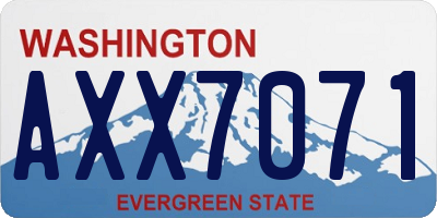 WA license plate AXX7071
