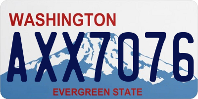 WA license plate AXX7076