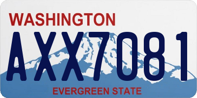 WA license plate AXX7081