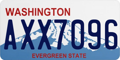WA license plate AXX7096