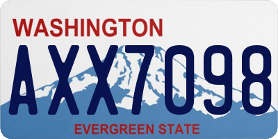 WA license plate AXX7098