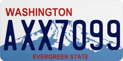 WA license plate AXX7099