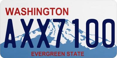 WA license plate AXX7100