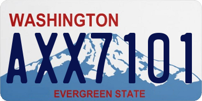 WA license plate AXX7101