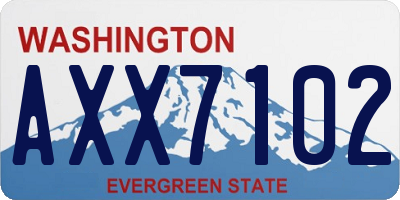 WA license plate AXX7102